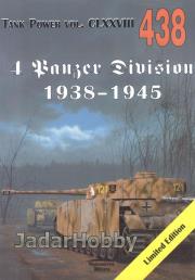 Militaria 438 4 Panzer Division 1938-1945. Autor: Janusz Ledwoch. Dadada.pl Okładka książki Militaria 438 4 Panzer Division 1938-1945