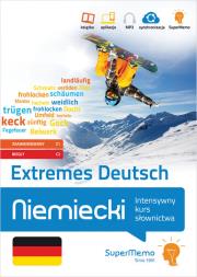 Niemiecki. Extremes Deutsch. Autor: PolEng sp. z o.o. (Sanders Christiane, Zbaraszewska Aleksandra, Antonik Marek), Wesołowska Marta. Dadada.pl Okładka książki Niemiecki. Extremes Deutsch