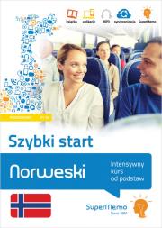 Norweski Szybki start Intensywny kurs od podstaw poziom podstawowy A1-A2. Autor: Małkowska Anna, Szymańska Oliwia. Dadada.pl Okładka książki Norweski Szybki start Intensywny kurs od podstaw poziom podstawowy A1-A2