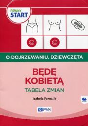 Pewny start O dojrzewaniu Dziewczęta Będę kobietą Tabela zmian. Autor: Izabela Fornalik. Dadada.pl Okładka książki Pewny start O dojrzewaniu Dziewczęta Będę kobietą Tabela zmian