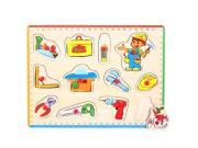 Opakowanie układanka drewniana z pinezkami Narzędzia