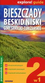 Opakowanie Bieszczady Beskid Niski Góry Sanocko-Turczańskie 2w1 Przewodnik+mapa