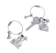 Opakowanie Brelok do kluczy TROIKA Pete - pies z kością - chromowany metal mat