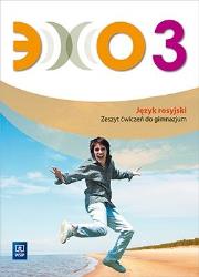 Echo j.rosyjski ćwiczenia gim. kl.3 BPZ. Autor: 13960C Beata Gawęcka-Ajchel. Dadada.pl Okładka książki Echo j.rosyjski ćwiczenia gim. kl.3 BPZ