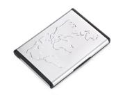 Opakowanie Etui na wizytówki TROIKA MR. SLOWHAND WORLD - aluminium, z wytłoczoną mapą świata, z funkcją podajnika