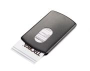 Opakowanie Etui na wizytówki TROIKA SLIDE - stal nierdzewna, czarne