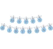 Opakowanie Girlanda urodzinowa 'Srebrna korona', 12cm x 15cm x 180cm, niebieska