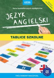 Język angielski Tablice szkolne. Autor: Opracowanie zbiorowe. Dadada.pl Okładka książki Język angielski Tablice szkolne