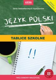 Język polski Tablice szkolne. Autor: Opracowanie zbiorowe. Dadada.pl Okładka książki Język polski Tablice szkolne