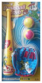 Opakowanie Kij baseballowy 41cm + rękawica + 2 piłeczki