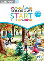 Kolorowy start z plusem. Karty pracy cz.1 MAC. Autor: Wiesława Żaba-Żabińska. Dadada.pl Okładka książki Kolorowy start z plusem. Karty pracy cz.1 MAC