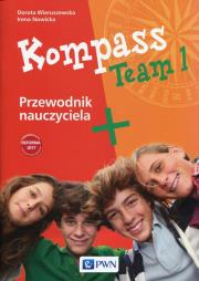 Kompass Team 1 Przewodnik nauczyciela 7-8. Autor: Irena Nowicka, Wieruszewska Dorota. Dadada.pl Okładka książki Kompass Team 1 Przewodnik nauczyciela 7-8