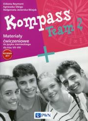 Kompass Team 2 Materiały ćwiczeniowe do języka niemieckiego dla klas VII-VIII. Autor: Jezierska-Wiejak Małgorzata, Agnieszka Sibiga   Elżbieta Reymont   Małgorzata. Dadada.pl Okładka książki Kompass Team 2 Materiały ćwiczeniowe do języka niemieckiego dla klas VII-VIII