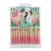 Opakowanie Kredki wykręcane Studio Pets 12 kolorów zielono-różowe