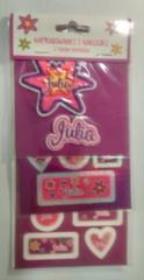 Opakowanie Naprasowanki i naklejki imienne - Julia