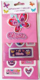 Opakowanie Naprasowanki i naklejki imienne - Oliwia