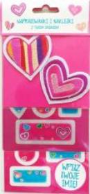 Opakowanie Naprasowanki i naklejki imienne (serca puste)