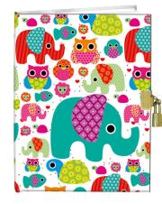 Opakowanie Pamiętnik z kłódką 13x18cm Słonie