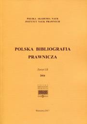 Opakowanie Polska Bibliografia Prawnicza Zeszyt LII 2016