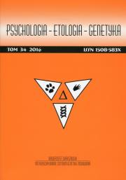 Opakowanie Psychologia Etologia Genetyka Tom 34/2016