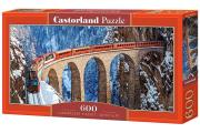 Puzzle 600 Panoramiczne Landwasser Viaduct, Swiss Alps. Wydawca: Castorland. Dadada.pl Opakowanie Puzzle 600 Panoramiczne Landwasser Viaduct, Swiss Alps