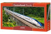 Puzzle 600 Panoramiczne:The Fast Train. Wydawca: Castorland. Dadada.pl Opakowanie Puzzle 600 Panoramiczne:The Fast Train
