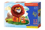 Opakowanie Puzzle Maxi Konturowe :Lion Cub and his Dad 12
