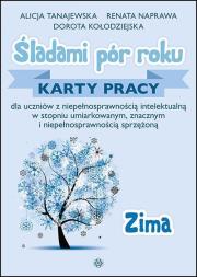 Śladami pór roku - Zima. Karty pracy. Autor: Alicja Tanajewska, Dorota Kołodzi. Dadada.pl Okładka książki Śladami pór roku - Zima. Karty pracy