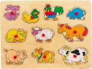 Układanka drewniana zwierzęta. Wydawca: Playme. Dadada.pl Opakowanie Układanka drewniana zwierzęta
