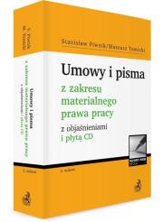 Okładka książki Umowy i pisma z zakresu materialnego prawa pracy z objaśnieniami + CD