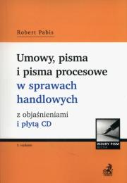 Okładka książki Umowy, pisma i pisma procesowe w sprawach handlowych z objaśnieniami i płytą CD