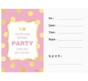 Opakowanie Zaproszenia z kopertą Złote groszki różowe