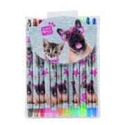 Zestaw kredek Studio Pets 12 kolorów. Wydawca: Paso. Dadada.pl Opakowanie Zestaw kredek Studio Pets 12 kolorów