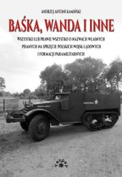 BAŚKA, WANDA I INNE. Wszystko lub prawie wszystko o nazwach własnych pisanych na sprzęcie polskich wojsk lądowych i formacji paramilitarnych. Autor: Kamiński Andrzej Antoni. Dadada.pl Okładka książki BAŚKA, WANDA I INNE. Wszystko lub prawie wszystko o nazwach własnych pisanych na sprzęcie polskich wojsk lądowych i formacji paramilitarnych