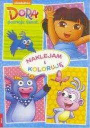 Okładka książki Dora poznaje świat. Naklejam i koloruję