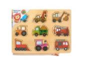 Opakowanie Drewniana układanka magnetyczna Pojazdy