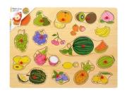Opakowanie Drewniana układanka z pinezkami Owoce