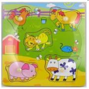 Opakowanie Drewniana układanka z pinezkami Zwierzęta domowe