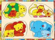 Opakowanie Drewniana układanka z pinezkami Zwierzęta