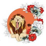 Opakowanie Karnet Swarovski kwadrat Lew kwiaty