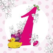 Opakowanie Karnet Swarovski kwadrat Roczek dziewczynki