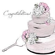 Opakowanie Karnet Swarovski kwadrat Ślub gratulacje tort