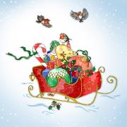 Opakowanie Karnet Swarovski kwadrat Święta Sanie