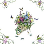 Opakowanie Karnet Swarovski kwadrat Taczka z kwiatami