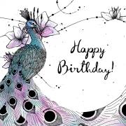 Opakowanie Karnet Swarovski kwadrat Urodziny paw