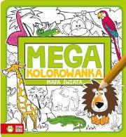 Okładka książki Pakiet. Megakolorowanka. Mapa świata+ kredki