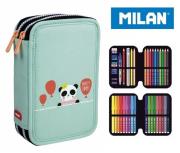 Opakowanie Piórnik MILAN 2-poziomowy z wyposażeniem PARTY TIME panda zielony