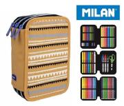 Opakowanie Piórnik MILAN 3-poziomowy z wyposażeniem  PARTY TIME pingwin pomarańczowy