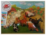 Opakowanie Puzzle drewniane Farma 12