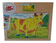 Opakowanie Puzzle drewniane krowa 12